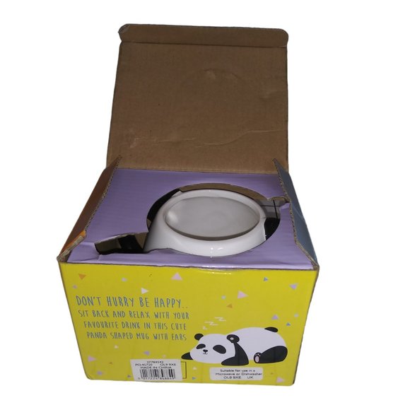 Panda Mug with Ears Eat Sleep and Be Cute Heart Nose Panda Coffee Tea Mug - Picture 8 of 14